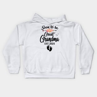 soon to be great grandma 2024 Kids Hoodie